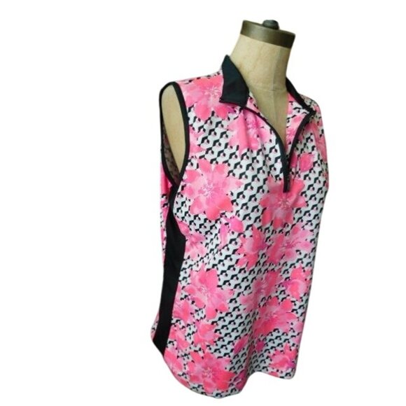 Tail Size L Large White Label STRETCH Print Golf Tennis Pickleball Active Top - Picture 2 of 2